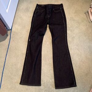 WHBM high rise skinny flare high rise size 2 reg length with sequin sides